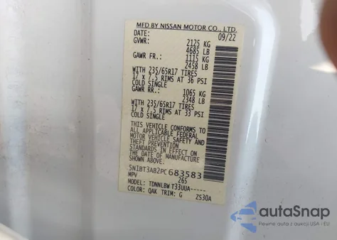 2023 Nissan Rogue S Intelligent Awd z USA, uszkodzony, nr VIN 5N1BT3AB2PC683583